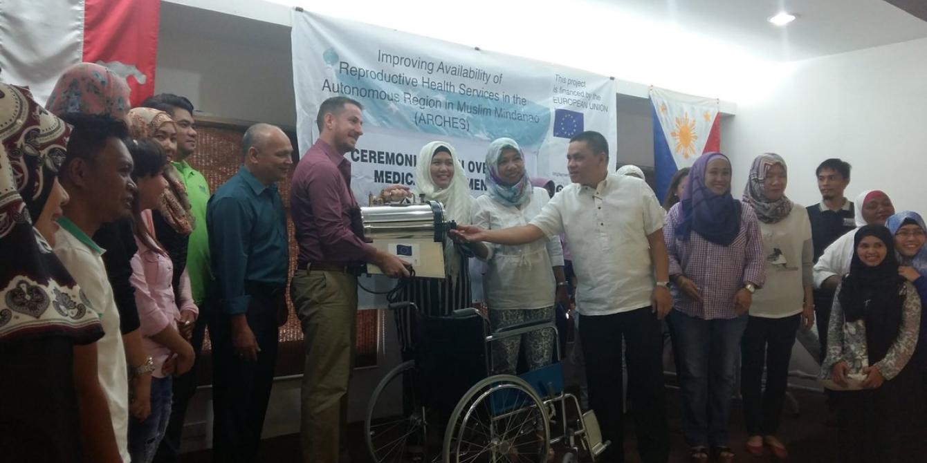 Ceremonial Turnover of Reproductive Health Medical Equipment in ARMM by the ARCHES project. (Photo by Lizel Mones/Oxfam) Ceremonial Turnover of Reproductive Health Medical Equipment in ARMM by the ARCHES project. (Photo by Lizel Mones/Oxfam)
